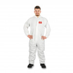 Combinaison de protection chimique en matériau SMS léger avec fermeture éclair et capuche