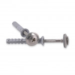 Cheville à clouer résistante aux chocs avec vis en acier inoxydable A2 et rondelle d'étanchéité de 15 mm