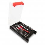 Clé à cliquet à tête pivotante 1 /4 flexible et réglable en continu, embouts et à douilles inclus