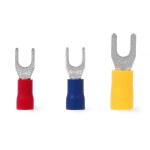 Cosse isolée, étamée galvaniquement, avec raccordement en forme de fourche