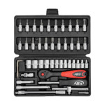 Jeu de douilles 46 pièces ¼" dans un coffret en plastique rigide