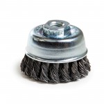 Brosse Boisseau nouée à fils d’acier torsadés, haute résistance et support M14