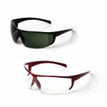 Lunette de protection monture moderne rouge/noir vernis et verres clair/teintés