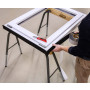 Tréteau de travail pliable en acier et bois robuste