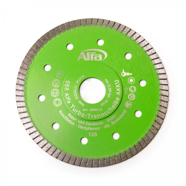 668 ALFA Disque diamanté de coupe – turbo AKKU 668 ALFA Disque diamanté de coupe – turbo AKKU