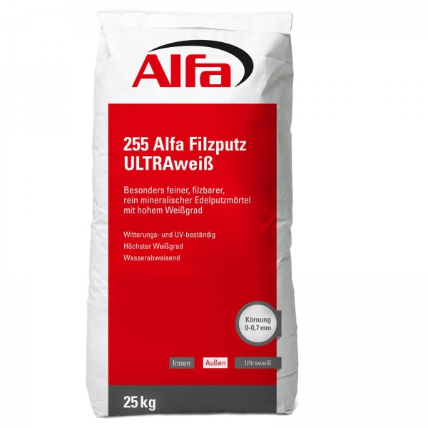 255 ALFA Plâtre feutrable ultra blanc 255 ALFA Plâtre feutrable ultra blanc