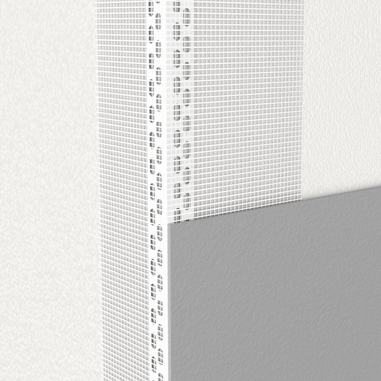 Cornière d’angle en PVC dur avec trame «WDVS / ITE»