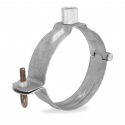 Collier galvanisé avec douille filetée M10 pour tuyau ou gouttière