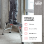 Grande plate-forme mobile en aluminium antidérapante et caoutchoutée