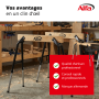 Tréteau de travail pliable en acier et bois robuste