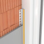 Profilé d'enduit en PVC rigide, auto-adhésif, robuste, avec patte d'enduit et languette de protection