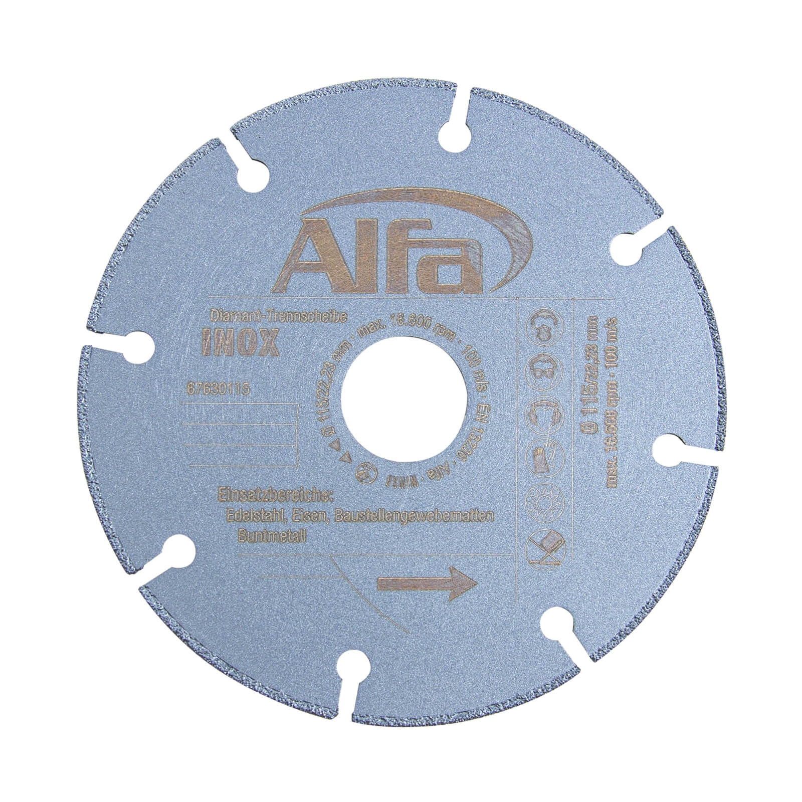 6763 Alfa disque à tronçonner diamanté INOX Alfa disque à tronçonner  diamanté toit SPEZIAL